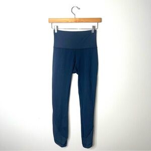 Lululemon Navy Blue Dot Mesh Scalloped Hem Leggings